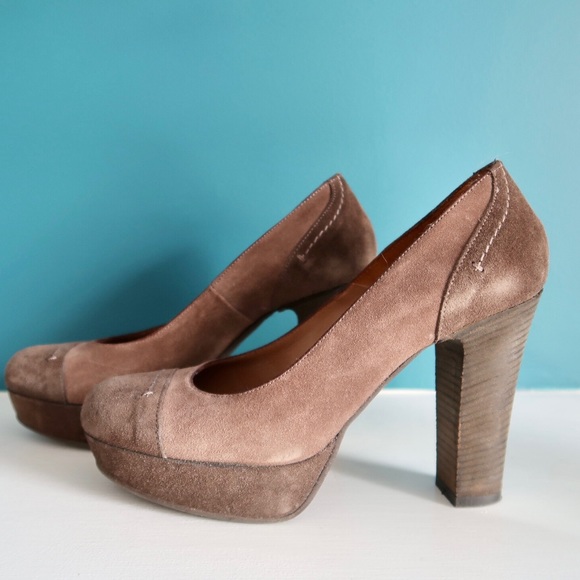 Nude platform shoe with chunky heel - Picture 4 of 8